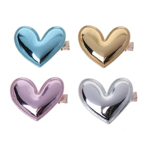 1 комплект 4 шт. Глянцевая искусственная кожа зажим для волос сердце девушка шпилька детская вечеринка на день рождения заколка новая горячая