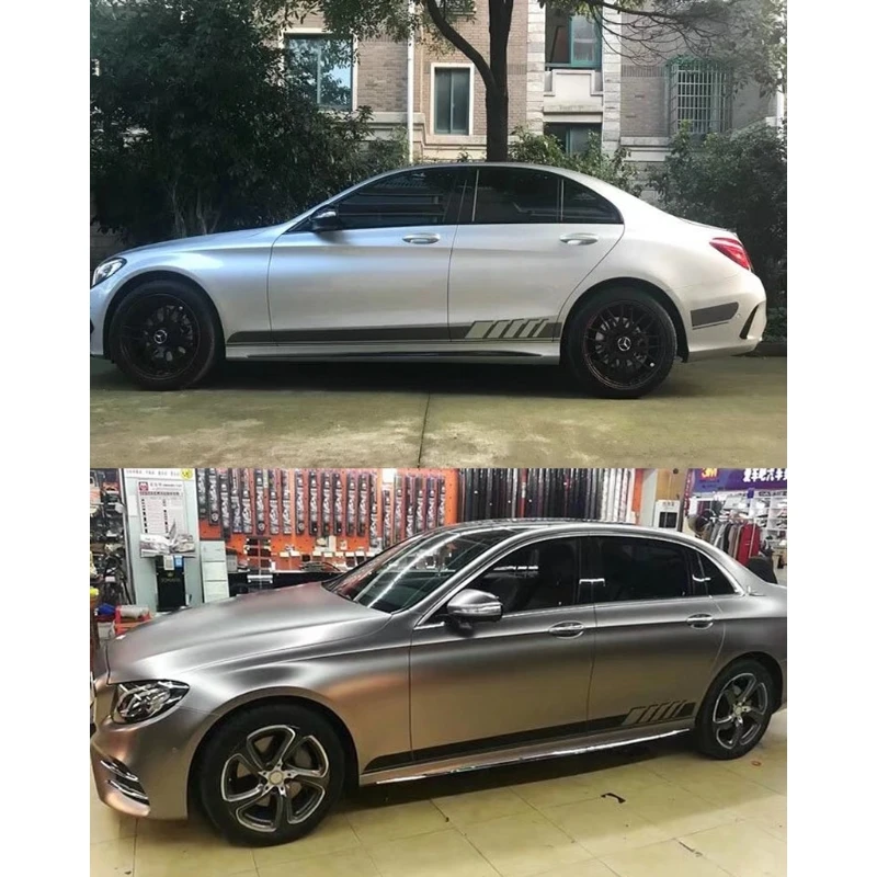 Бесплатная доставка автомобильная наклейка гоночная полоса боковая юбка для Benz C