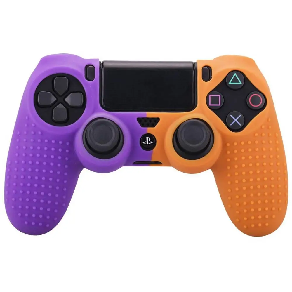 YOTEEN для Dualshock 4 чехол с шипами в горошек силиконовый резиновый гелевый Чехол для sony PS4 Slim/Pro Чехол для контроллера красный синий - Цвет: purple and orange