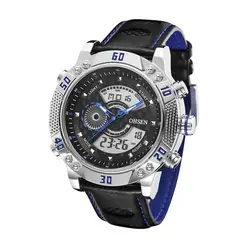 Мода кварцевые часы с Компасы Лидирующий бренд 2017 Для мужчин wacthes кожа Бизнес LED часы Relogio masculino Reloj Saat