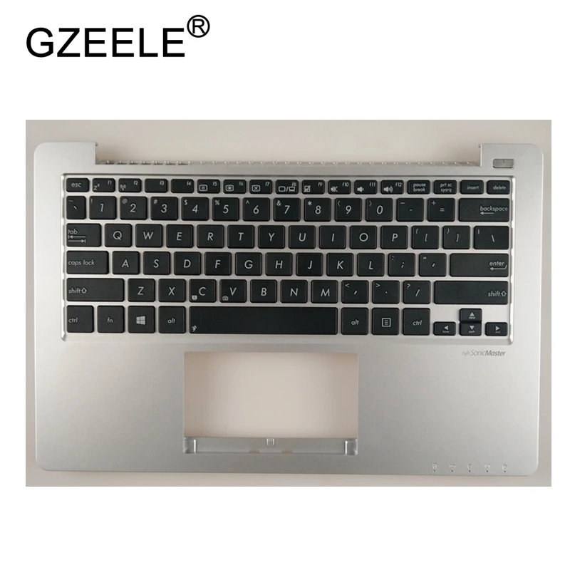 GZEELE чехол c для ASUS X201 X201E X202 x202e Упор для рук крышка верхний чехол Американская версия клавиатура ободок английский Серебряный Верхний чехол Чехол