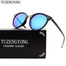 TUZENGYONG Ronda gafas de Sol de Las Mujeres Diseñador de la Marca Retro Hombres Gafas de Sol de Moda UV400 Gafas Feminino gafas de sol con caja T1610