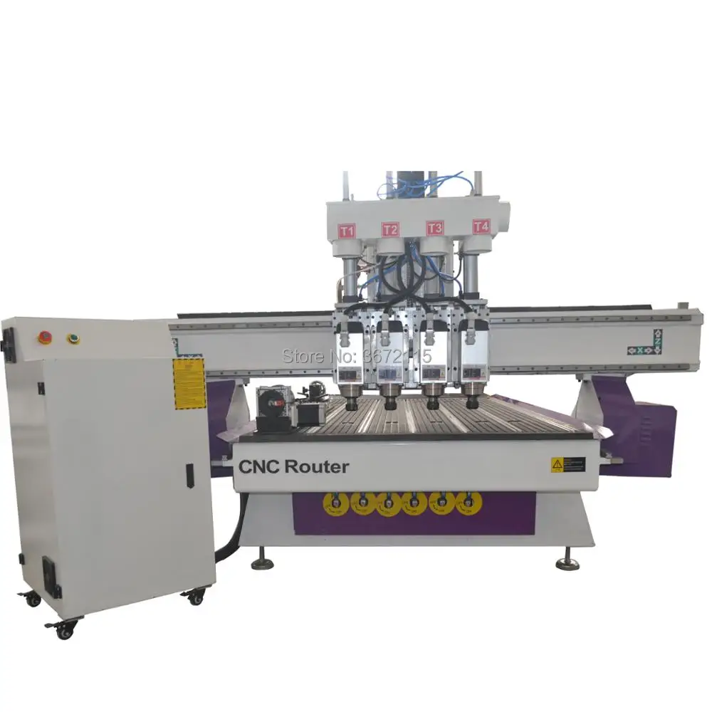 Wood cnc router with 4 pc spindles ATC woodwoeking machine factory price | Инструменты