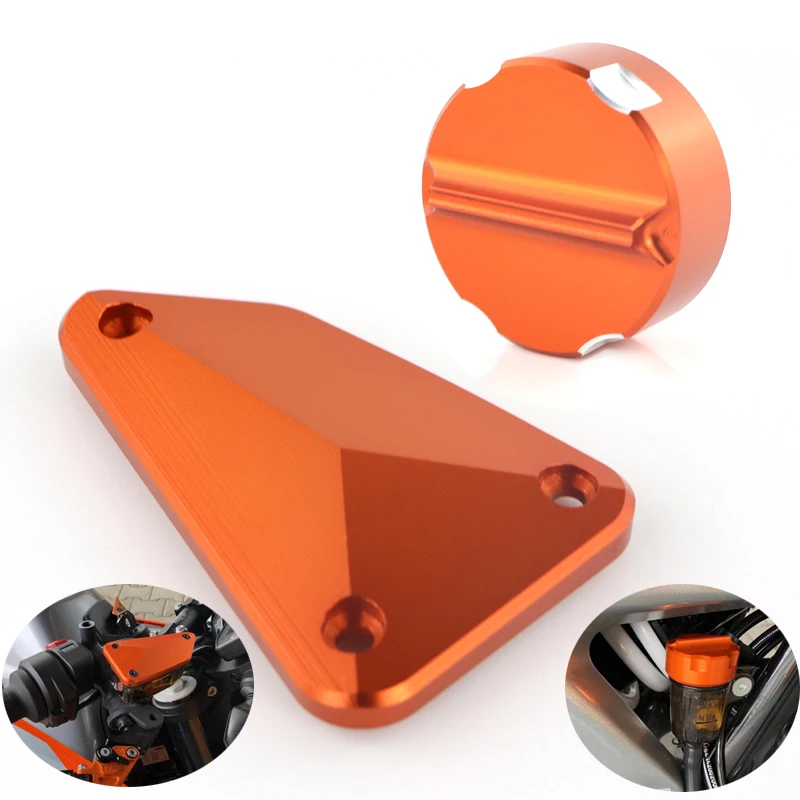 

For KTM Duke 790 2018 2019 2020 Master Cylinder Rear Front Brake Fluid Cap Cover Plug CNC Aluminum Orange