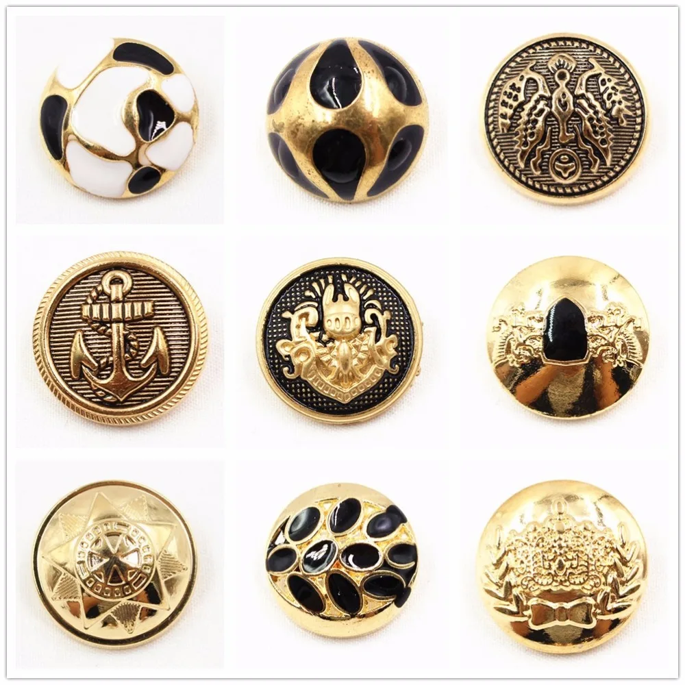 

N1711229 , 10pcs Metal buttons, clothing accessories DIY handmade materials , Suit coat buttons, fashion decorative buttons