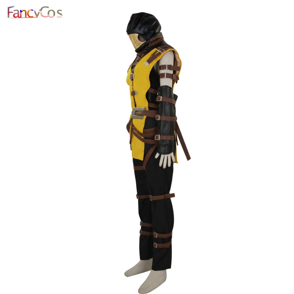 Хеллоуин Mortal Kombat Скорпион Hanzo Hasashi костюмная маска косплей игра для взрослых