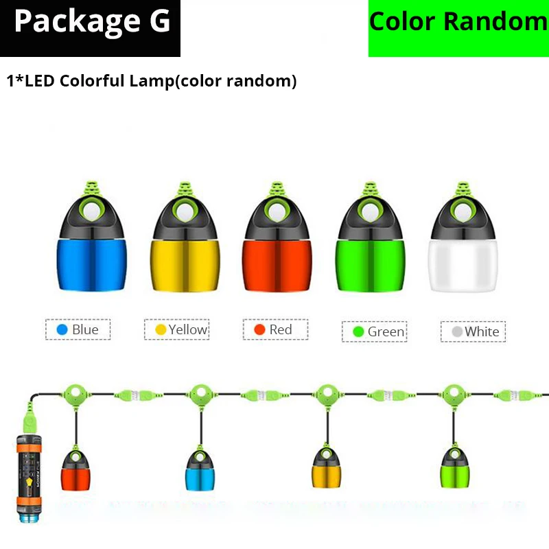 7800 мА/ч Многофункциональный перезаряжаемый светодиодный светильник-вспышка для кемпинга, фонарь для палатки, светильник от комаров, Предупреждение ющий светильник, IP68 водонепроницаемый - Мощность в ваттах: Random color Light-G