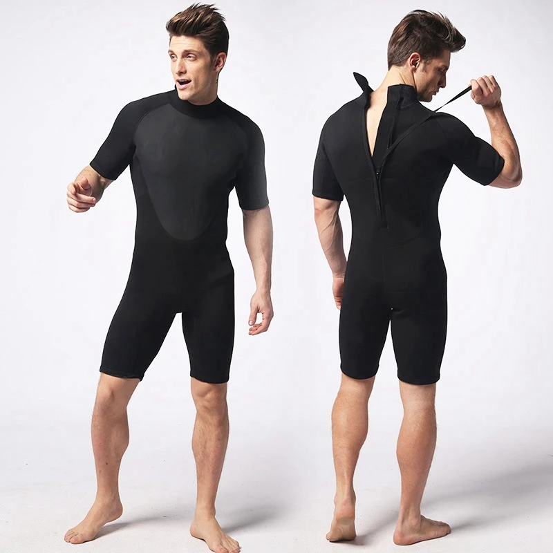 3mm men short sleeve wetsuit Spearfishing snorkeling surfing swimsuit