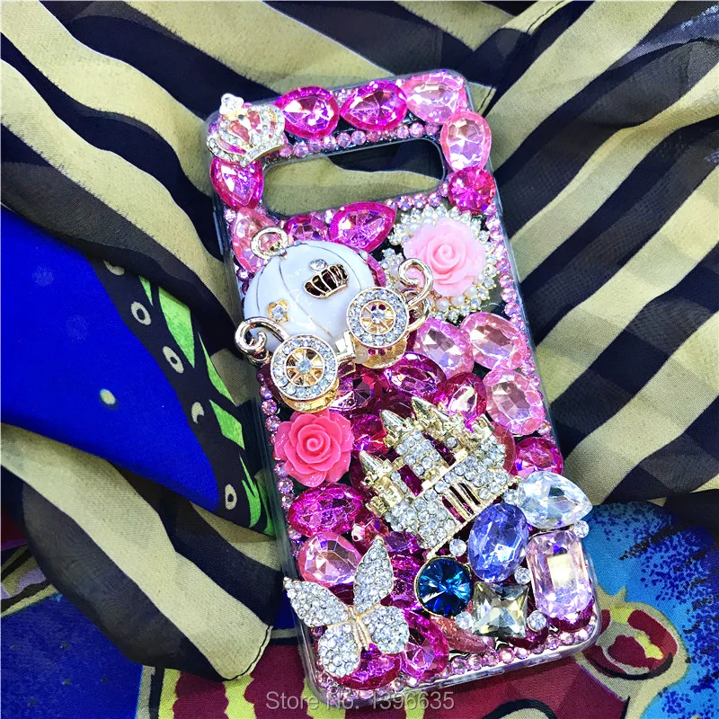 

Luxury 3D Crown Castle Crystal Bling Case For Samsung Galaxy S10e S8 S9 S10 Plus Note 10 Plus 10 9 8 Cinderella Carriage Fundas