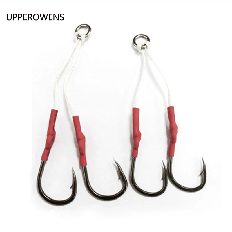 20pcs Assist Hook Jig Hooks Sea Fishing Hook Jigging Hook With Line