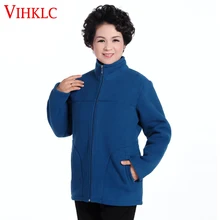 Зимняя теплая Женская флисовая куртка, пальто, новая мода размера плюс XL-5XL, Женская однотонная куртка на молнии с воротником-стойкой G13