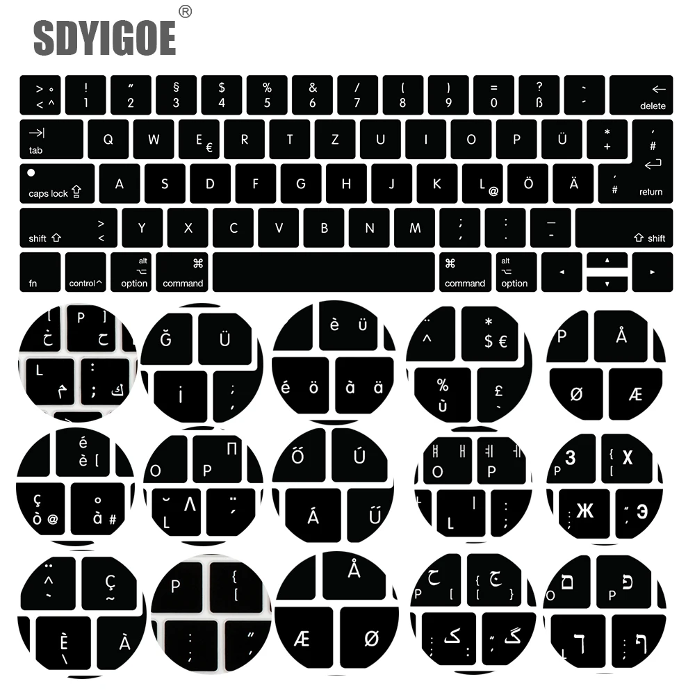 

Universal US EU Silicon every country languages Keyboard Cover For MacBook with touch bar 13"15 inch Protective film A1706 A1707