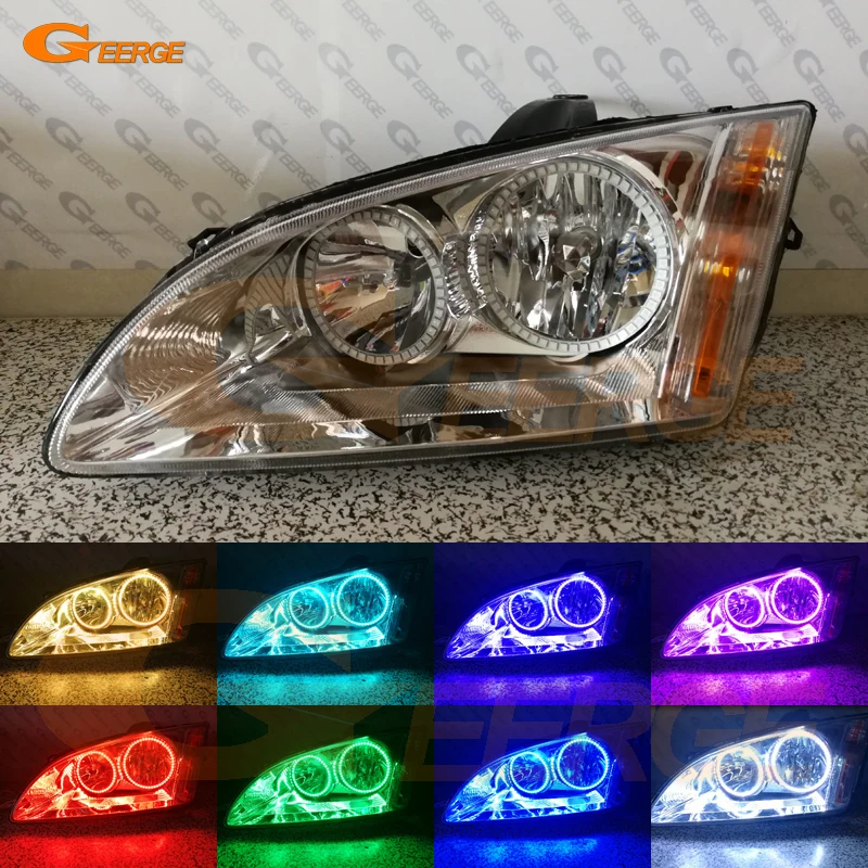 For Ford Focus II Mk2 2004 2005 2006 2007 2008 Europe Excellent Multi-Color Ultra bright RGB LED Angel Eyes kit Halo Rings for chrysler voyager grand voyager 2005 2006 2007 excellent ultra bright rgb multi color led angel eyes halo rings led light