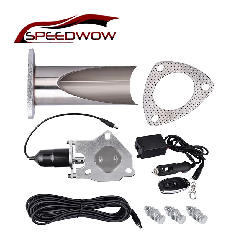 Goede SPEEDWOW 2.5 inch Elektrische Rvs Uitlaat Uitsparing met afstandsbediening Met Worden gesneden Pijp Uitlaat uitgesneden Kit