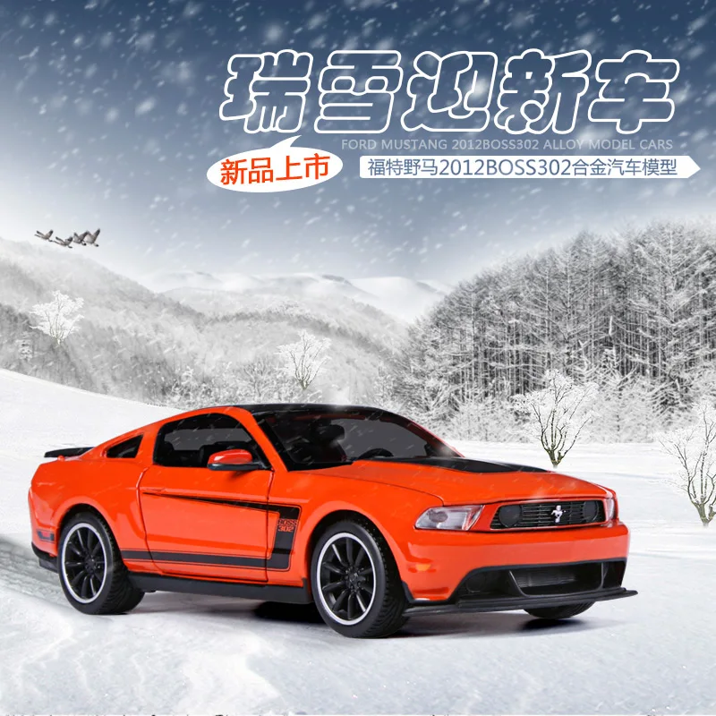 Модель 1:24 Ford Mustang GT из сплава, модель спортивного автомобиля, литая под давлением, гоночный автомобиль maist, детская игрушка, коллекция, украшение - Цвет: orange