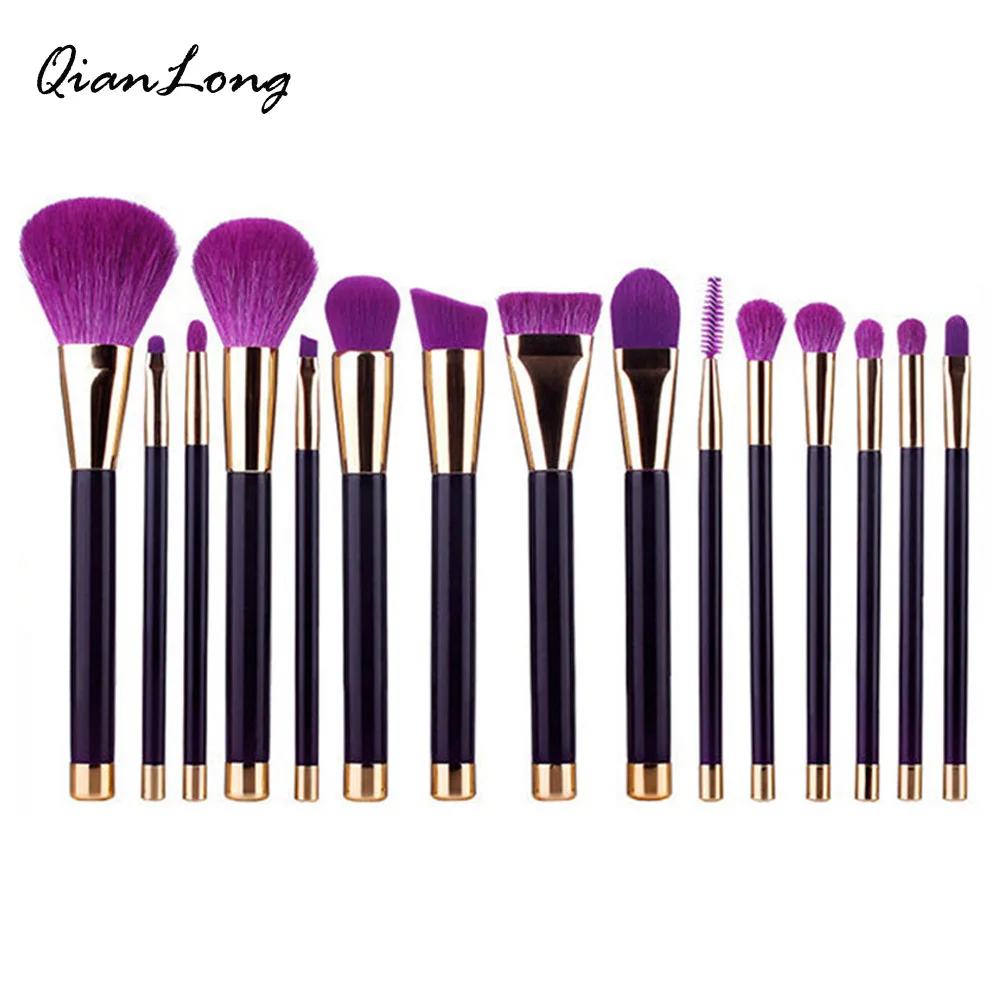 

QIANLONG 15pcs/Sets 2017 New Eye Shadow Foundation Eyebrow Lip Brush Makeup Brushes Tool