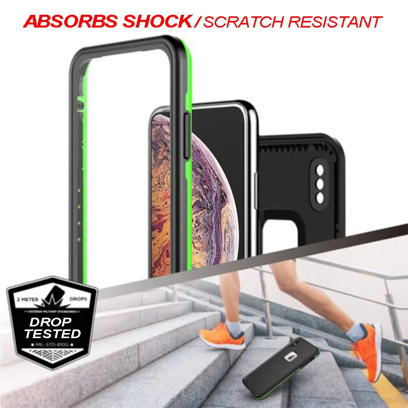 IP68 настоящий водонепроницаемый чехол для телефона iPhone XS XR Max с полной защитой под