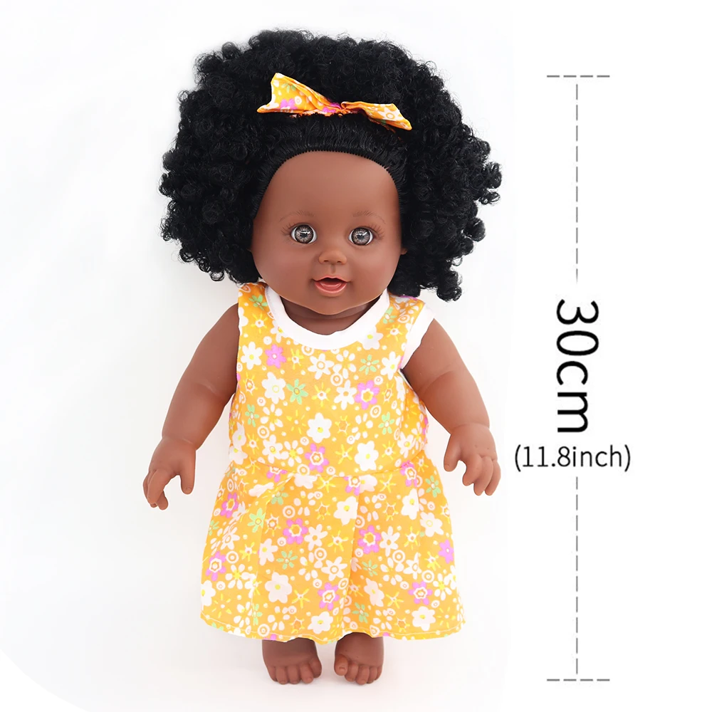 Черная кукла афроамериканская девочка кукла 12 дюймов Модная Кукла Реалистичная Игра Детские куклы игрушки Реалистичные виниловые черные куклы реборн