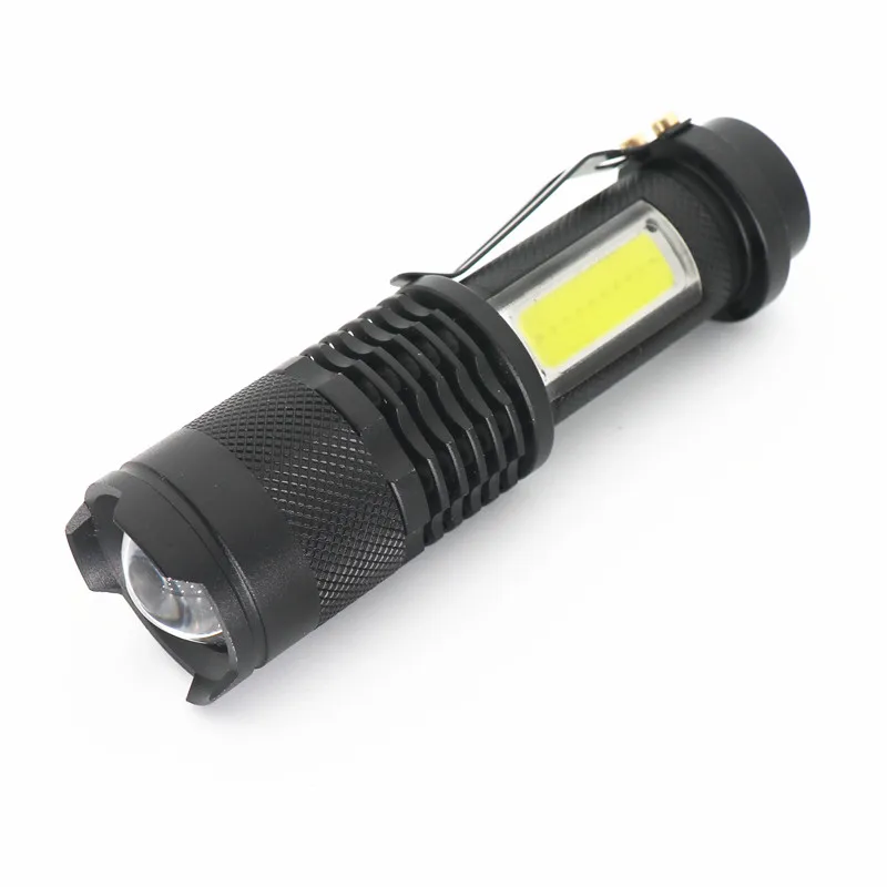 

3800LM Waterproof Q5+COB LED Flashlight High Power Mini Spot Lamp Portable 4 Models Zoomable Camping Equipment Torch zaklamp