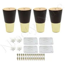 Орех цвет дуба дерево надежный 90X48X27 мм деревянные ножки для мебели в форме конуса деревянные Feets для шкафов мягкий стол набор из 4