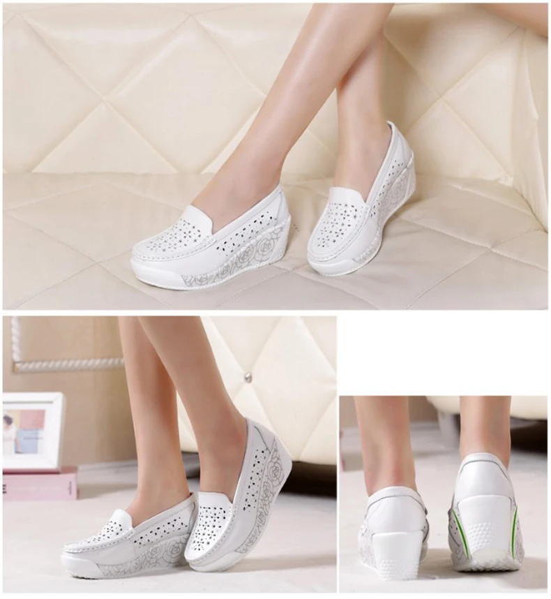 2019 Spring women flat platform sneakers leather suede moccasins shoes ladies casual shoes slip on flats (14)