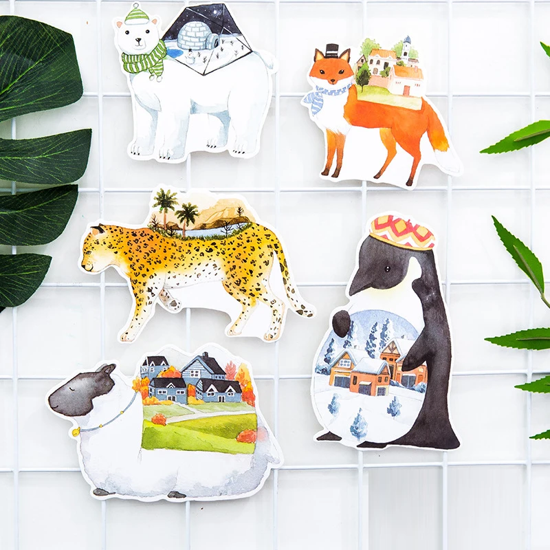 

30pcs travel with my animal friend style card multi-use as Scrapbooking party invitation DIY gift card message card postcard