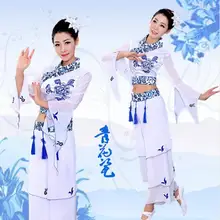 Best Offers (0105) blue and white porcelain costumes classical dance fan yangko dance costume guzheng flute performance national costume Best Offers (0105) blue and white porcelain costumes classical dance fan yangko dance costume guzheng flute performance national costume