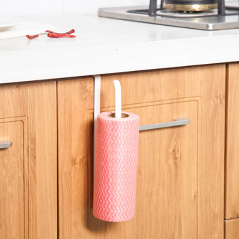 

Cabinet Cupboard Tissue Shelf Hook Type Kitchen Roll Paper Towel Holder Storage Rack Sundries Organizer Home Storage Tools
