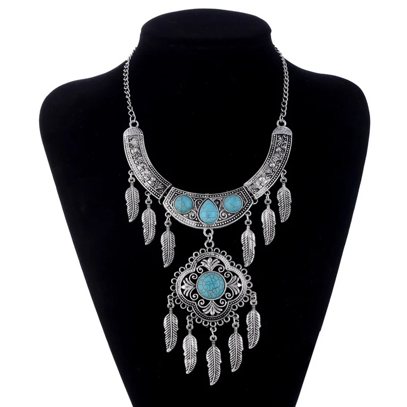 Lovbeafas модные браслеты, длинное ожерелье с подвеской в виде листьев и кисточек, Винтажное колье, женское ювелирное изделие