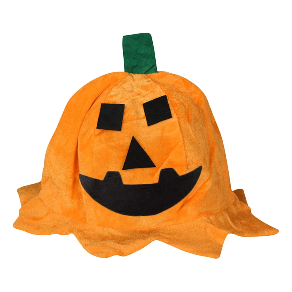 Halloween Party Props Decor Orange Cloth Pumpkin Hat Smiling Face Hats