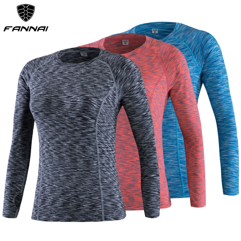 

Yoga Gym Compression Tights Sport T Shirt Clothing Long Sleeve Exercise Training Sports Running Fitness Tops Sportswear Women