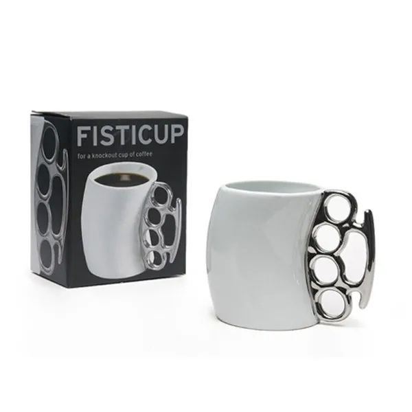 

Creative Brass Knuckles Ceramic Coffee Mug Porcelain Coffee Mug With Brass Knuckle Novelty Gifts -46