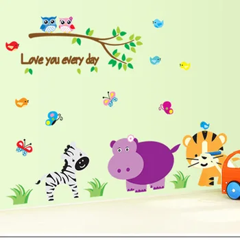 

DIY Cartoon Owl on the Brach Vinyl Wall Sticker Love you every day Quotes Cute Animal Kids Room Nursery Home Decals