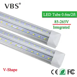 T8 светодиодные трубки 20 Вт светодиодные фонарики лампы 220 V 110 V 2000lm V-Форма Led люминесцентная трубчатая светодиодная света для домашнего