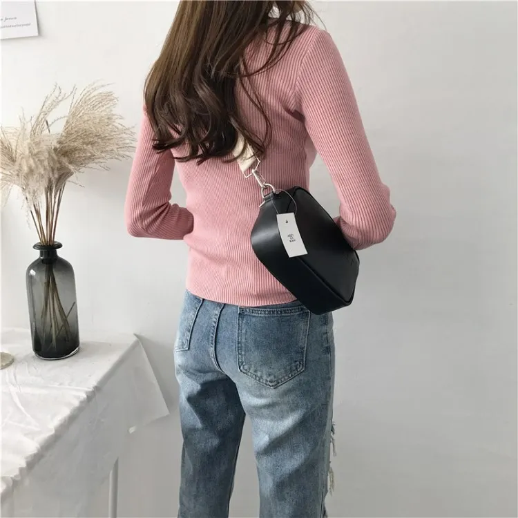 Colorfaith New Autumn Winter Women's Sweaters V-Neck Minimalist Slim Bottoming Tops Korean Style Solid Multi Colors SW5516