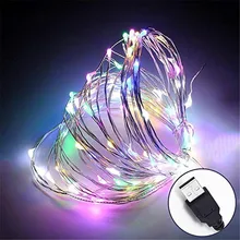 USB String Light LED Copper silver Wire fairy lights Holiday Outdoor Waterproof Decoration Christmas Party Wedding led garland