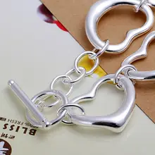 Браслет 925 серебряный браслет 925 Серебряный Модный Ювелирный Браслет шесть сердец ювелирные изделия оптом asja LH105