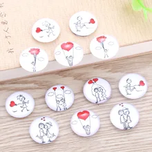 TYLFNL 50 шт микс красивая любовь узор Круглый Стеклянный кабошон 16 мм 18 мм купол с плоской задней частью DIY Ювелирные изделия Поиск S-010506