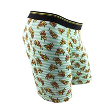 Мультфильм пиццы сексуальные мужские хлопковые трусы-боксеры Дышащие длинные трусы большого размера Homme Нижнее белье Боксеры удобные мягкие 5XL