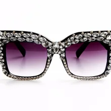 Для женщин Солнцезащитные очки для женщин модные блестящие Стразы Винтаж оттенки дамы oversize Для мужчин Солнцезащитные очки для женщин Брендовая Дизайнерская обувь