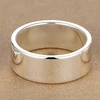 Bague en argent Sterling 999 de 8MM, bague Simple pour femmes et hommes amoureux, cadeau personnalisé ► Photo 2/5