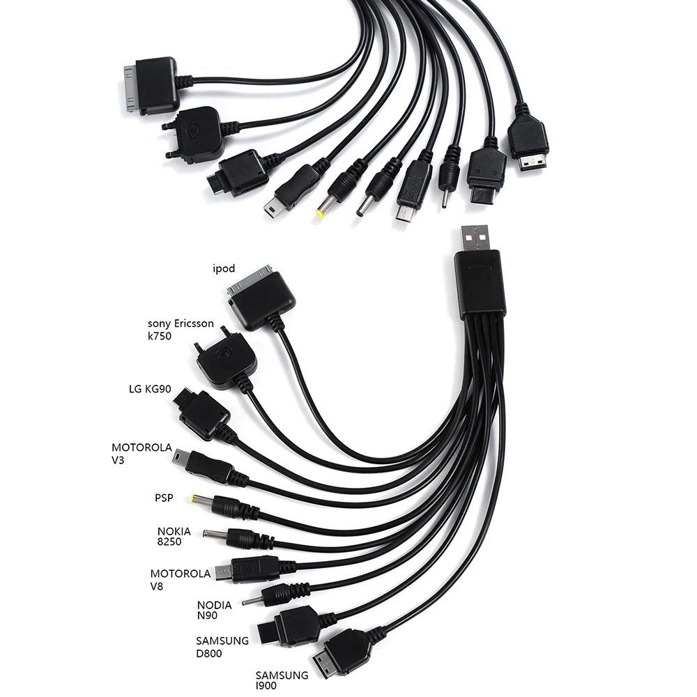 Generic Elistooop 10 in 1 Charger USB Cable for iPod Motorola Nokia Samsung for LG Sony Ericsson K750 Consumer Electronics