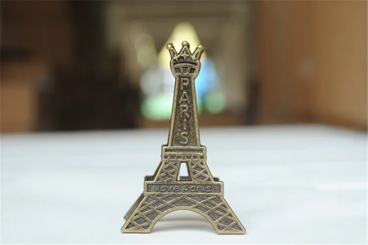 

100 PCS Vintage Eiffel Tower Card Stand Paper Clamp Bookmark Metal Clip Office Stationery --Christmas Gift Novelty Toys