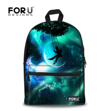 Forudesign marca 3d galaxy espacio de impresión mochila de escuela para niñas adolescente mochila niños niños mujeres mochila de viaje ocasional