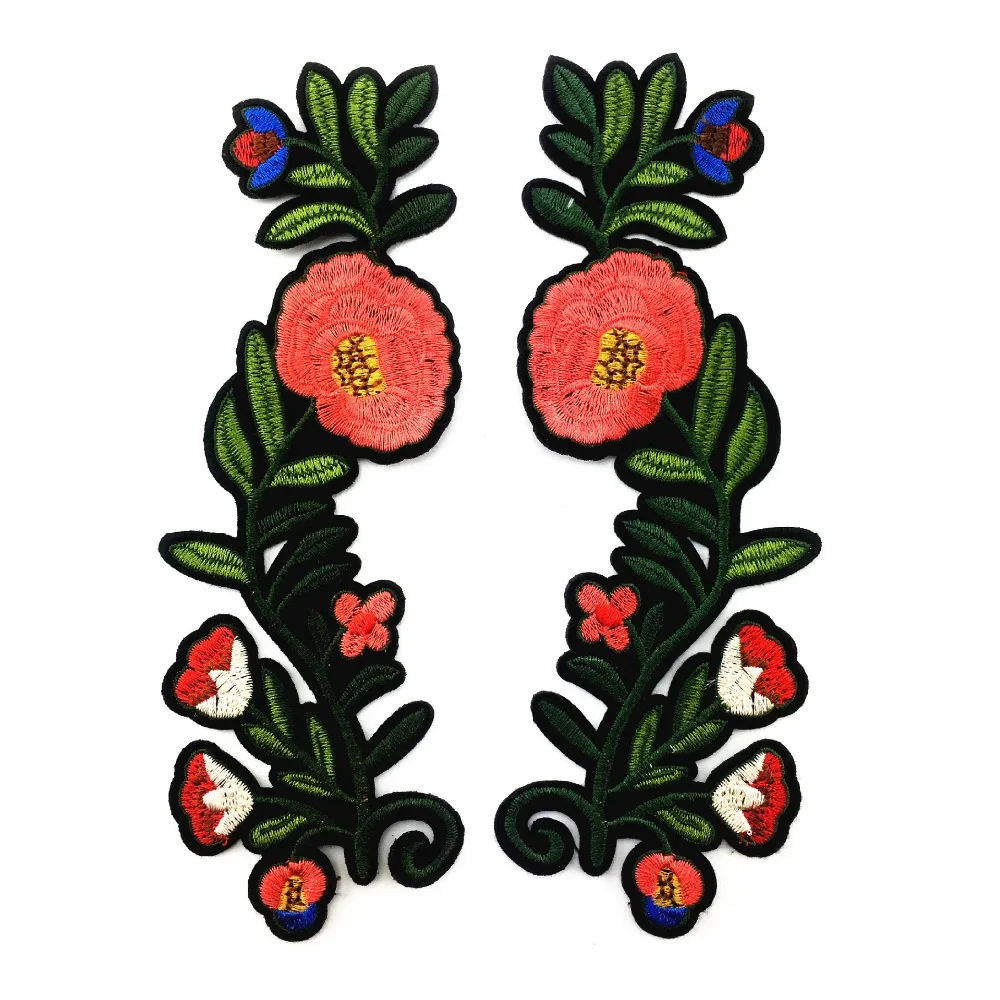 50pcs flower series iron on patches for clothing motif badge embroidery patch fabric for clothes