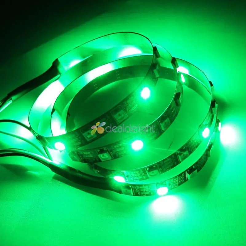 5 м DC12V WS2811 5050 Цифровой RGB Цвет Светодиодные ленты 30LED/M 150 светодиодов-Водонепроницаемый мечта Цвет Светодиодные ленты 10 мм Черный PCB