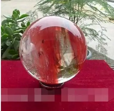 SMELT КВАРЦЕВЫЙ RED прекрасный сфера шар с подставкой|Статуи и скульптуры| |