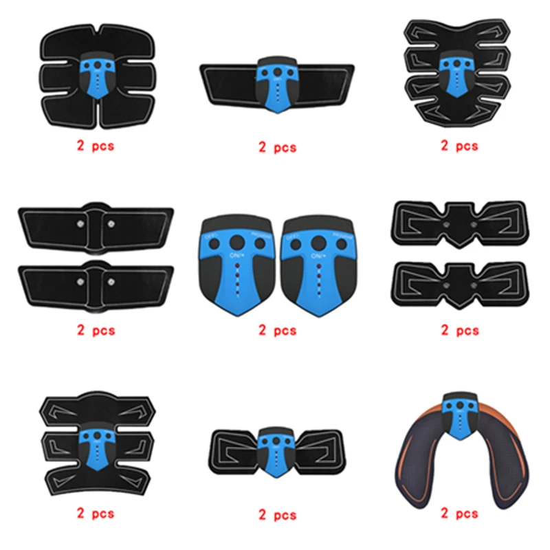 

2pc Replacement Part Muscle Stimulator EMS Figure Slimming Machine Abdominal Muscle Tens Exercise Slim Belt Rechargeable Blue