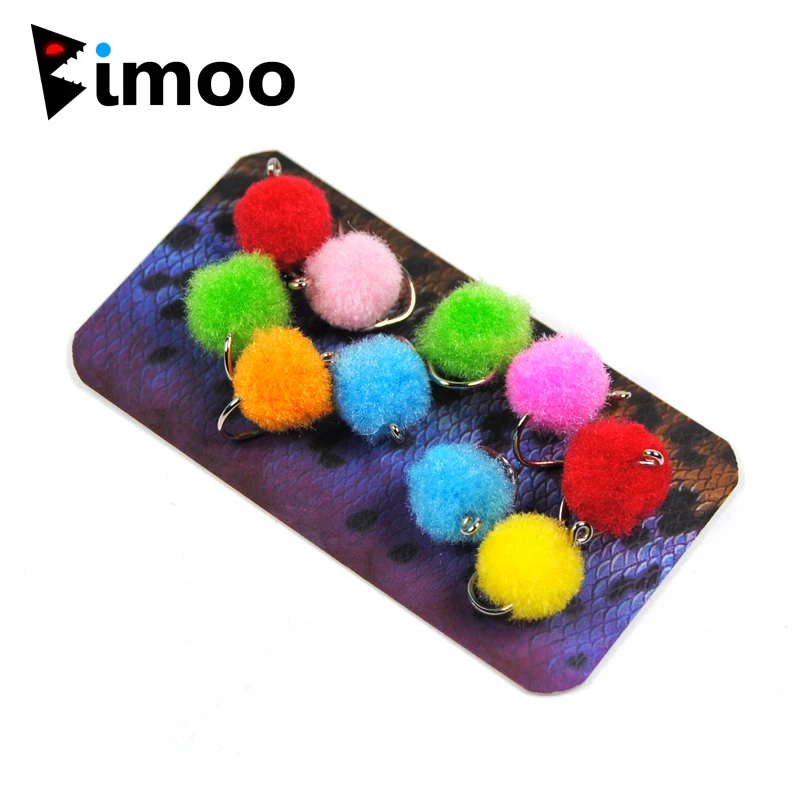 

10pcs/Pack Mixed Color Glow Bug / Egg Fly #12 Hook Trout Fly Fishing Flies Fish more less
