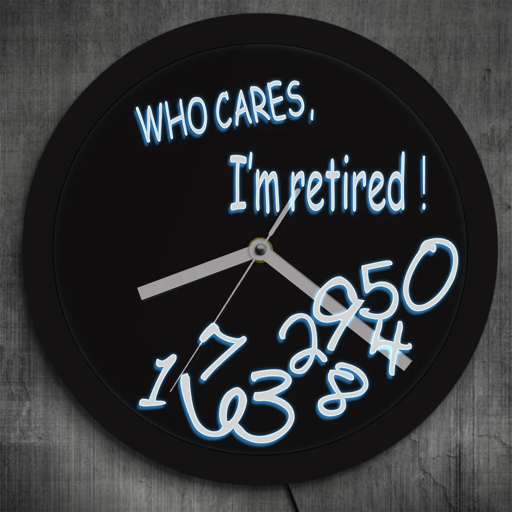 

Fallen Numbers Retiring Luminous Wall Clock Whatever I'm Retired Funny Clock Wall Watch LED Light Retirement Gift Office Decor